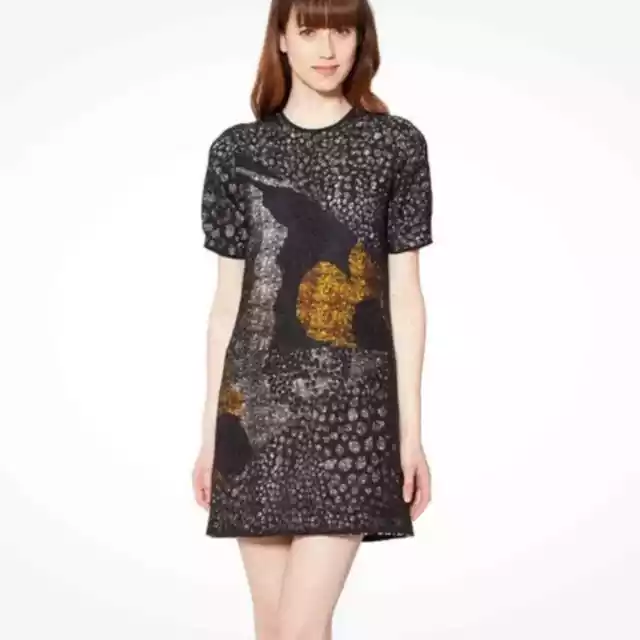 Raoul Mika Layered Black Lace Printed Sheath Dress 8 $395 2