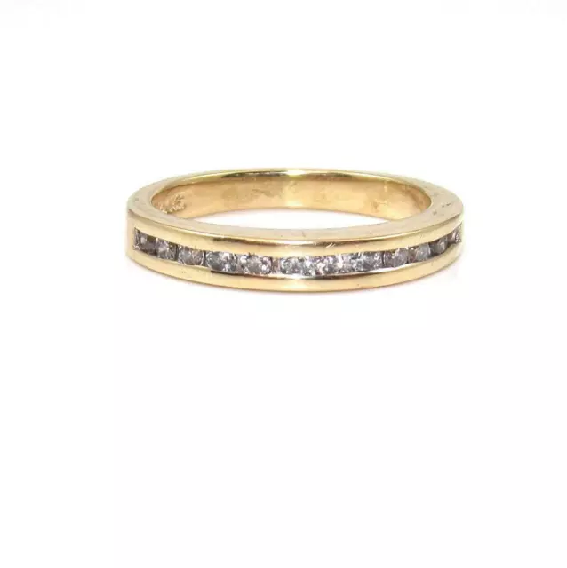 Magic Glo 14K Yellow Gold Natural Diamond Wedding Band Ring Size 4.75