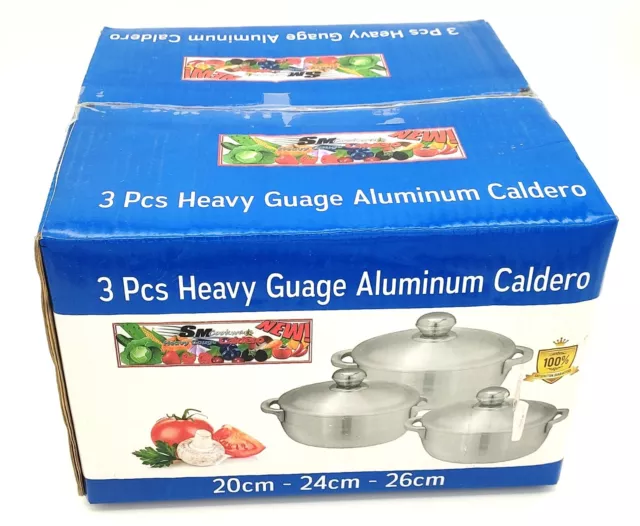 3Pcs Aluminium Cooking Pot/Caldero/Dutch Pot/Casserole/Stockpot/Patila with Lid