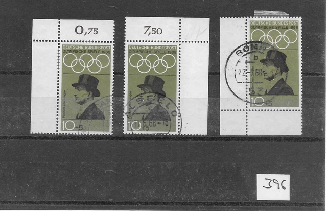 (396) Bund Mi. 561 Olympia 68, 3 Ecken tolle Stempel