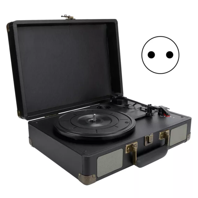 100‑240V Vinyl Record Player 33/45/78 RPM Suitcase Turntable Player Video E HOM