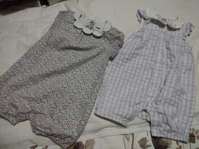 Little White Company & Marks And Spencer Rompers 12 - 18 Months