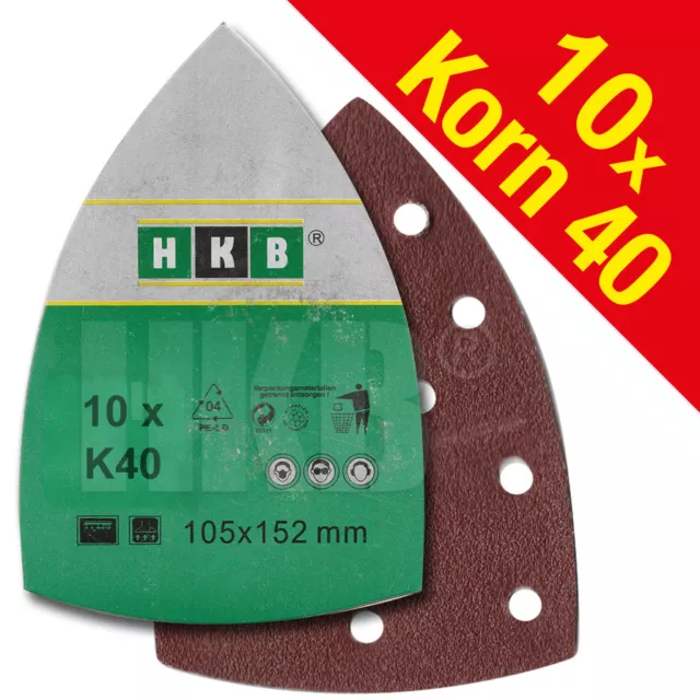 10 X Schleifblätter Klett, 105x152mm, Korund, K40, Profi-Qualität, 50269