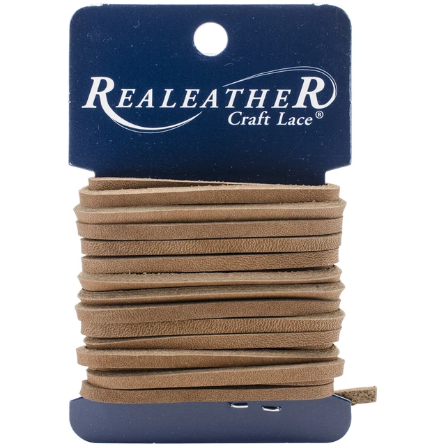 Encaje Realeather Crafts Latigo .125"X4yd cardado-toffee -ROC04-0064