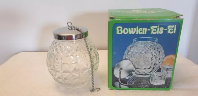 WMF Bowlen-Eis-Ei , Glas-Kugel mit Deckel , Vintage , OVP