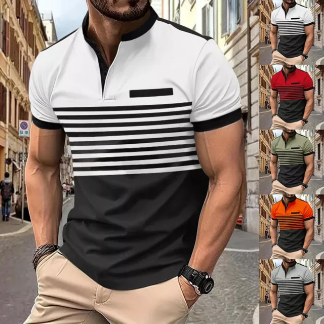 Top Da Uomo T-Shirt Jersey Tunica T-Shirt Camicetta Manica Corta Casual -