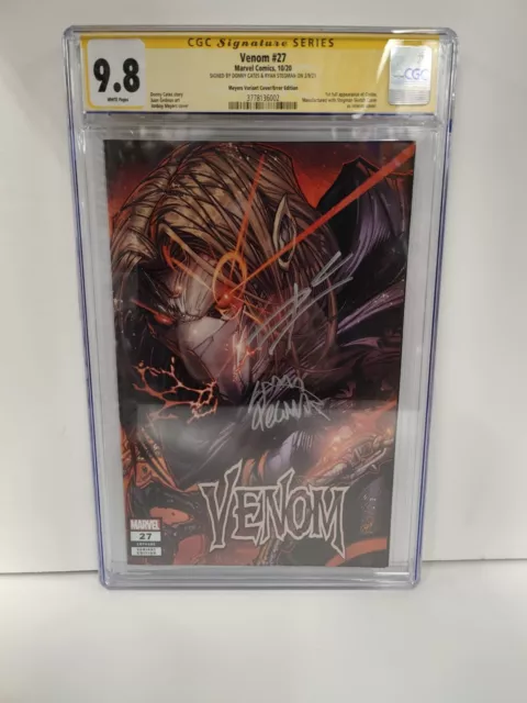 Venom #27 Double Cvr ERROR Signed Cates Custom Label CGC SS Signed 9.8 1st Codex