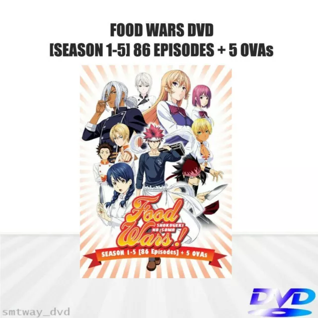 DVD Anime Food Wars! Shokugeki No Soma Season 1+2+3+4+5 (1-86 End)+5 OVA  English