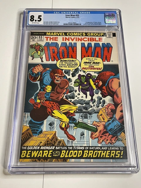 IRON MAN #55 CGC 8.5 VF+ 1st Thanos 1st Drax 1st Starfox Bronze Marvel Key 1973