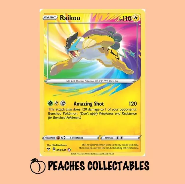 Pokemon - Raikou - 050/185 - SWSH Vivid Voltage - Amazing Rare