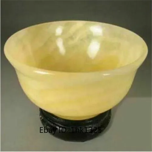 Natural Chinese yellow Jade bowl Hand carved Diameter about 10cm 4inch（1PC）