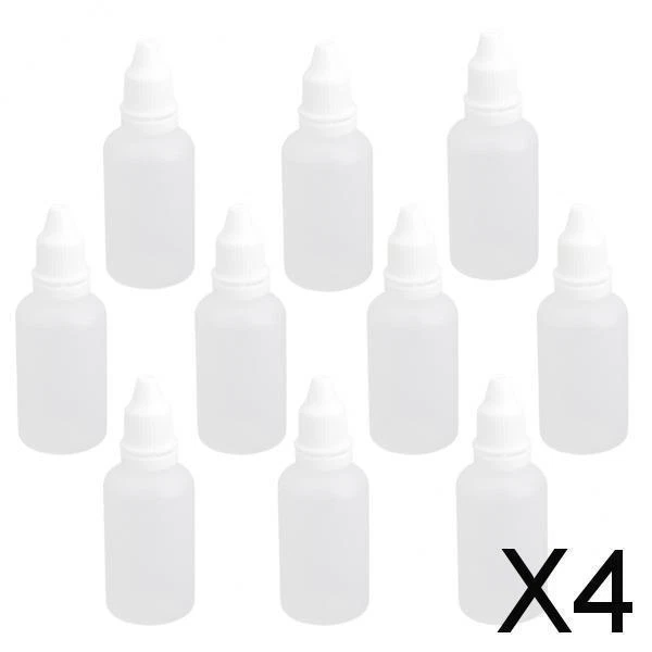 4X Pack of 10 Small Empty Squeezable Bottles Eye Drops Lab Liquid Container