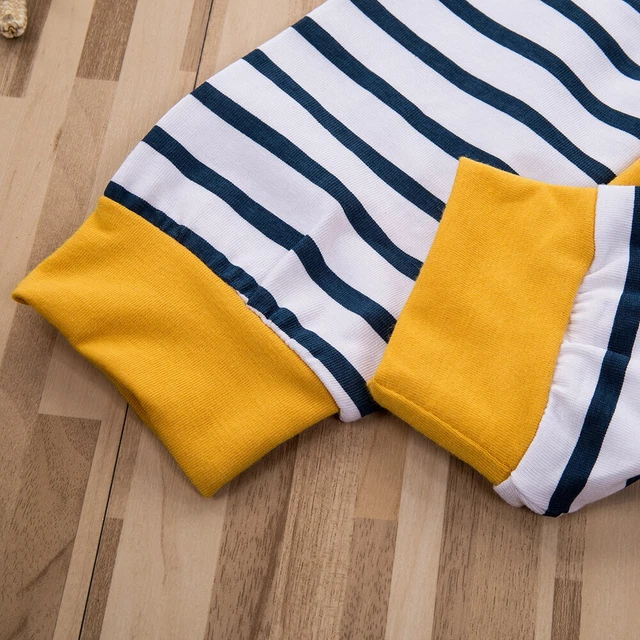 Cappello body a righe neonato bambine vestiti a maniche lunghe con pagliaccio a righe 3