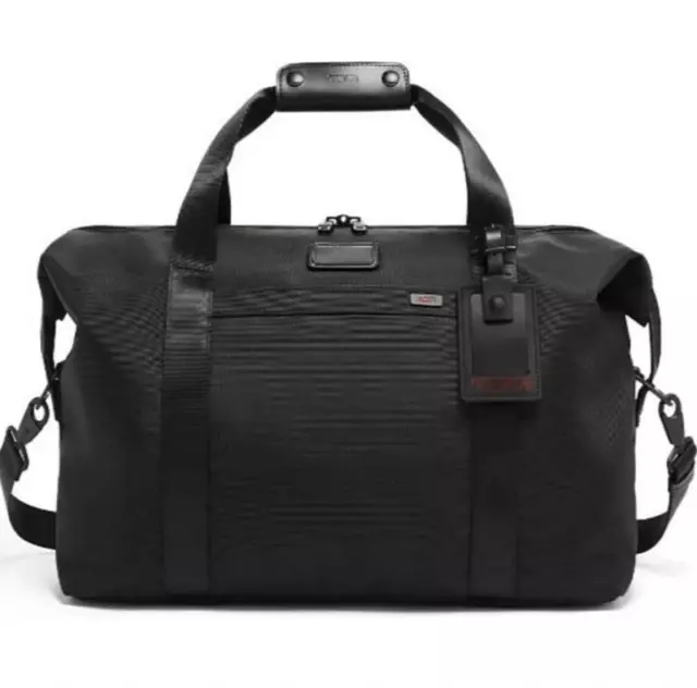 Tumi Travel Satchel Black FXT Ballistic Nylon Duffel Bag Weekender Infiniti Logo