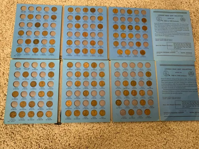 LINCOLN WHEAT PENNY CENT SET - 2 Partial Books - 86 coins