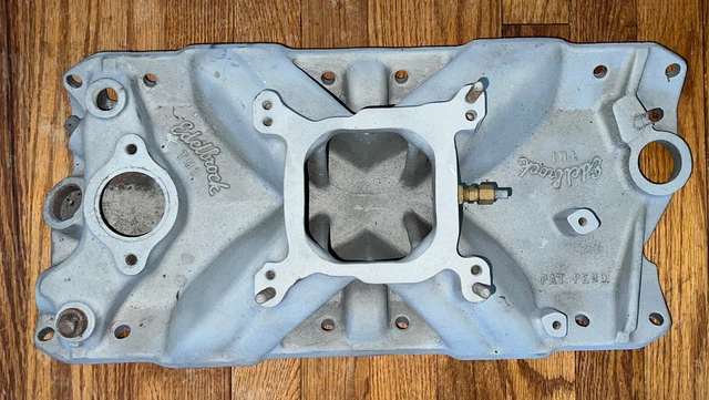 Vintage Edelbrock TM 1 SBC Chevy Aluminum Intake 327 350 383 #2 MOTION PERFORMAN Vintage Edelbrock TM 1 SBC Chevy Aluminum Intake 327 350 383 #2 MOTION PERFORMAN