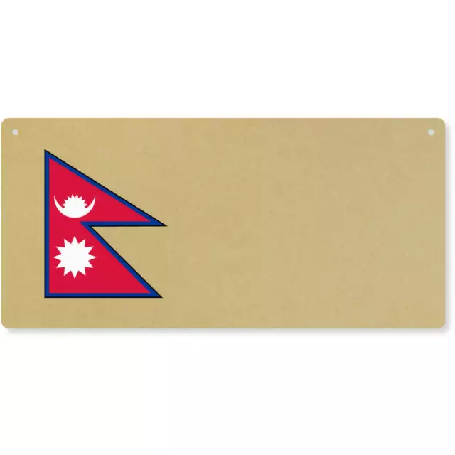 'Nepal Flag' Large Wooden Wall Plaque / Door Sign (DP00037444)