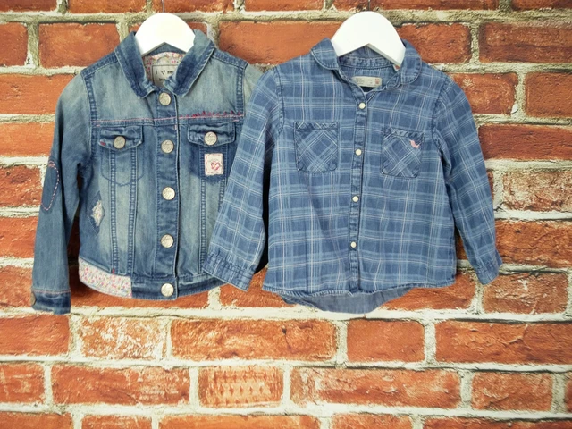 Pacchetto Camicia Giacca In Denim Blu Zara Next Età 2-3 Anni Zara Next Bottoni 98Cm