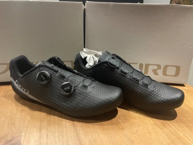 Giro Regime Road Cycling Shoes In Black Size Eu 44 / Uk 9.5 *Rrp £229.99 New