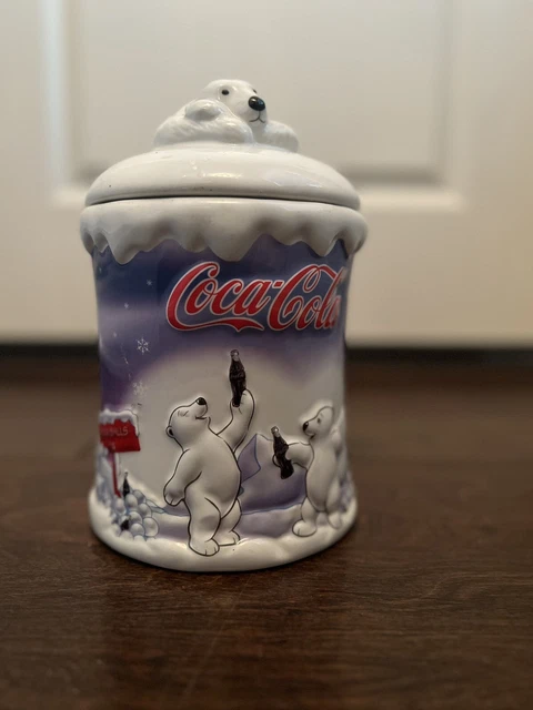 Vintage COCA COLA Polar Bear Cookie Jar 2002