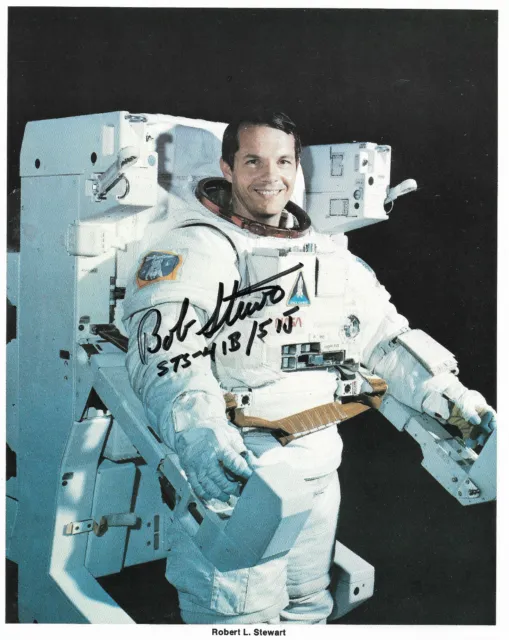 Astronaut Robert Stewart STS-41-B & 51-J signed autograph 10"x8" COA NASA W 190