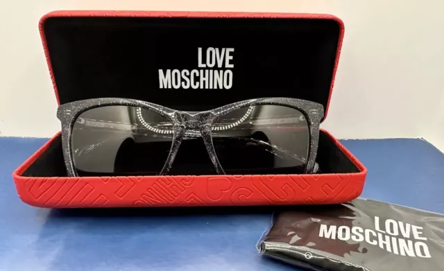 LOVE MOSCHINO DESIGNER Sunglasses MOL020/S Glitter Glam NEW w/ elite ...