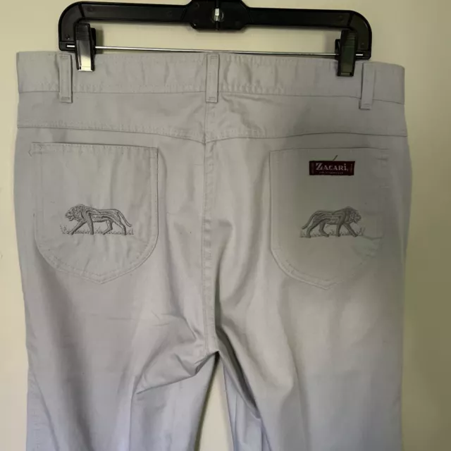 VINTAGE MEN’S ZACARI Disco Pants Embroidered Pockets Flat Front 36x29 ...