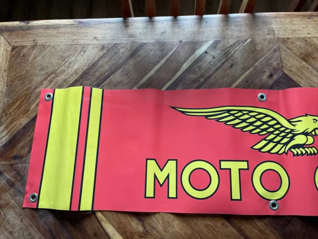 Moto Guzzi Motos Logo Rouge Et Or Drapeau Atelier Garage Signe PVC 2