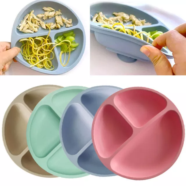 Cute Silicone Suction Table Plate Mat Bowl Tray Placemat Food Feeding Baby Kids 2