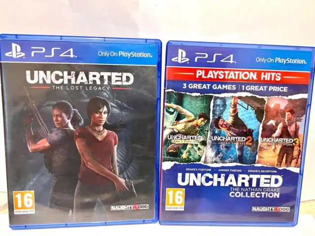 2 x PLAYSTATION PS4 4 GAME UNCHARTED NATHAN DRAKE COLLECTION & THE LOST LEGACY