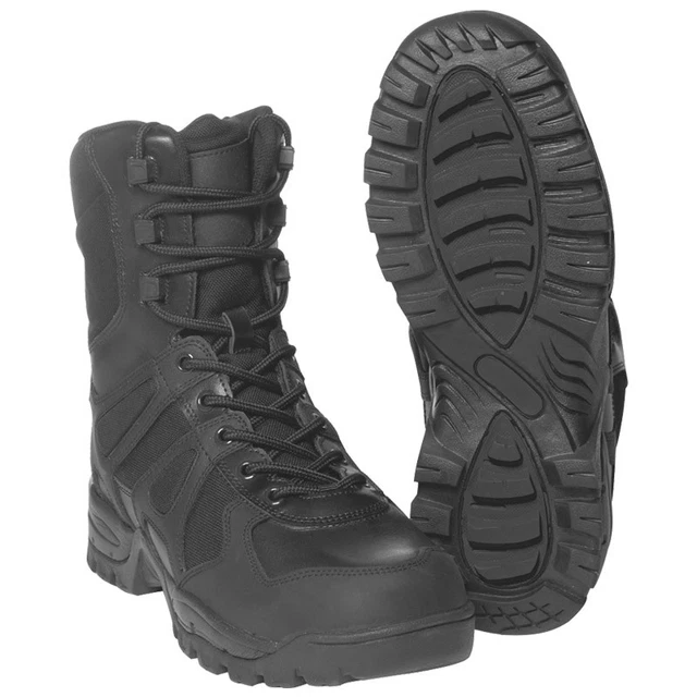 Bottes Tactiques Highlander Elite Forces - Cuir Et Caoutchouc, Imperméables, Noir, Taille Homme