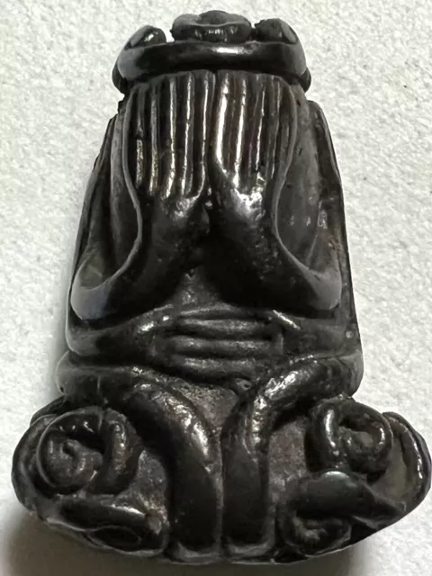 Phra Pidta Yunyung Lp Aiem Rare Old Thai Buddha Amulet Pendant Magic Ancient#194