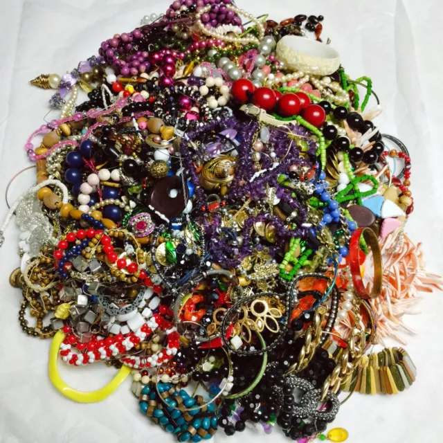 15 LB 6.6 oz Craft Junk Jewelry Lot Harvest Repurpose Repair Vintage Modern Box