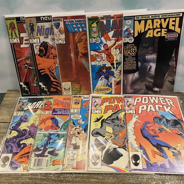 VTG Lot 10 Bronze Age Mixed Marvel Comics Power Pack Marvel Age Madballs + More