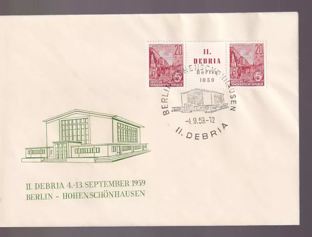 DDR, Mi. W ZD 22 (580) FDC, Berlin 4.9.59, II. DEBRIA