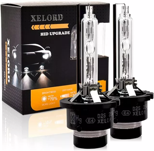 XELORD D2S Xenon 6000K Auto Fari Lampadine 35W,12V Bianco Alta Luminosità HID