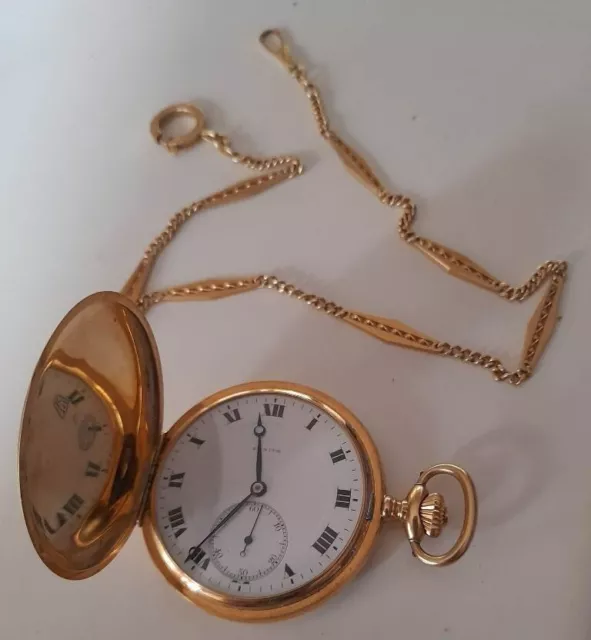 OROLOGIO DA TASCA ZENITH ORO 18 K CON CATENELLA LUNGA 40,5 cm CARICA MANUALE