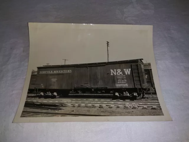 Original 1940s 1950s Norfolk and Western Railroad Boxcar Photograph 8x10"
