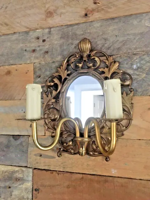Antique Louis Xv French Gilt Bronze Rococo Mirror Sconce Wall Light Beatrice ?