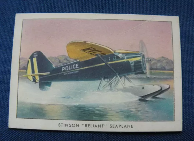 195? Wings Cigarettes Stinson Reliant Seaplane NYPD B #4