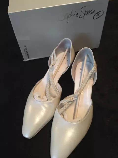 Brautschuhe, Hochzeit, Ball, Abschlussfeier, Sophie Sposa Gr. 41 creme weiß