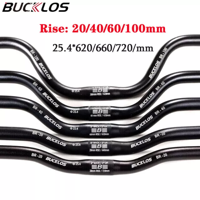 BUCKLOS 25.4*620/660/720mm Riser Lenker Aluminium Mountain BMX Bike Riser Bar