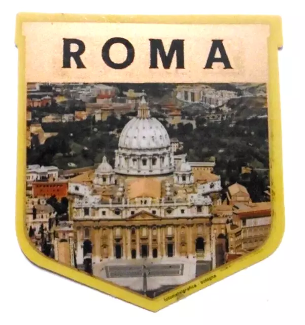 Souvenir-Aufkleber Roma Rom Petersdom Vatikan Papst Italien 80er