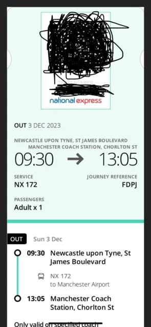 newcastle-manchester coach ticket