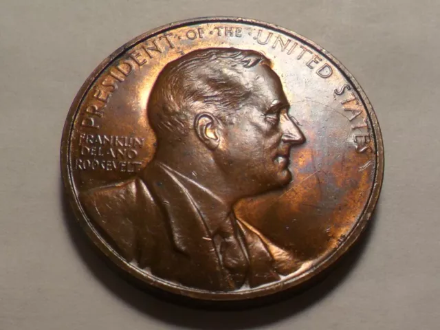 Vintage 32Nd President Fdr Franklin D Roosevelt "In Memoriam" 34Mm Medal!!