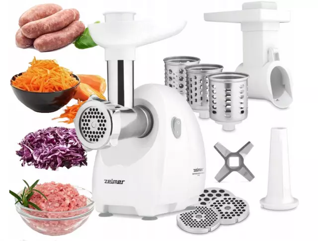 Zelmer ZMM4048B Electric Meat Mincer Three Graters, 3 Strainers, With Shredder