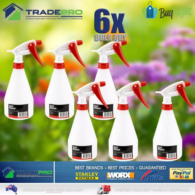 6x Spray Bottle 500ml Trigger Gun Misting Sprayer Flowers Restaurant Cleaner