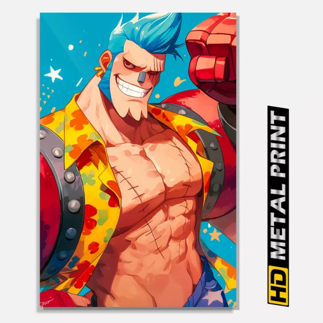 One Piece Franky Metal Poster Anime Wall Art Home Decor Manga Japanese Print