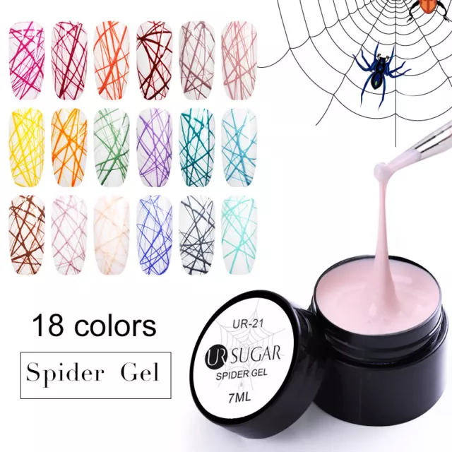 UR SUGAR 7ml Elastic Spider UV Gel Polish Drawing Purple Yellow Soak Off Gel