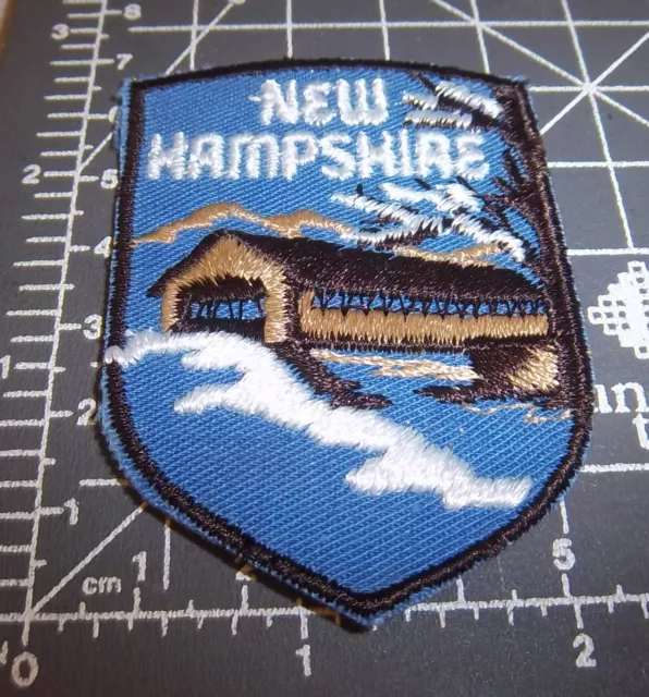 New Hampshire covered bridge beautiful Embroidered Patch, voyager series